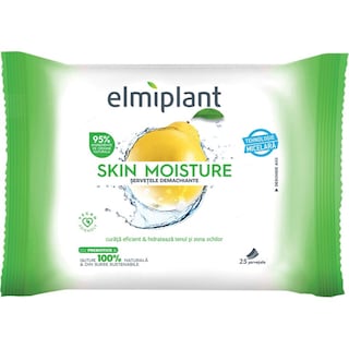 Elmiplant | Skin Moisture | Servetele demachiante pentru ten normal si mixt, 25 bucati