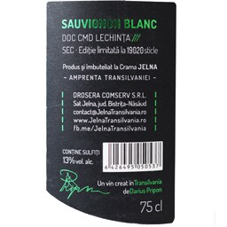 Jelna Amprenta Transilvaniei | Vin alb Sauvignon Blanc 0.75l