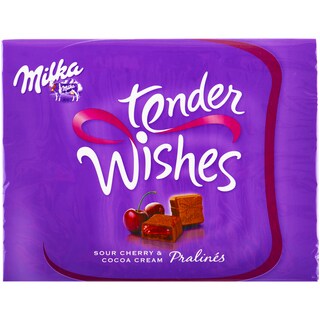 Milka | Tender Wishes | Praline de ciocolata cu crema visine 110g