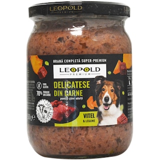 Leopold | Delicatese din carne pentru caini adulti, vitel si legume 500g