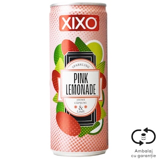 Xixo | Bautura carbogazoasa Pink Lemonade, aroma de capsuni si lime 250ml