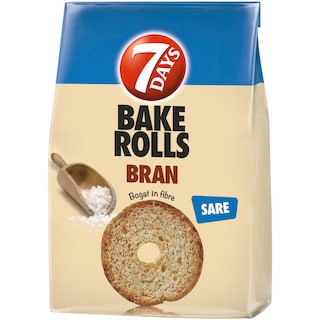 7Days | Bake Rolls Bran | Rondele de paine crocanta cu tarate si sare 80g