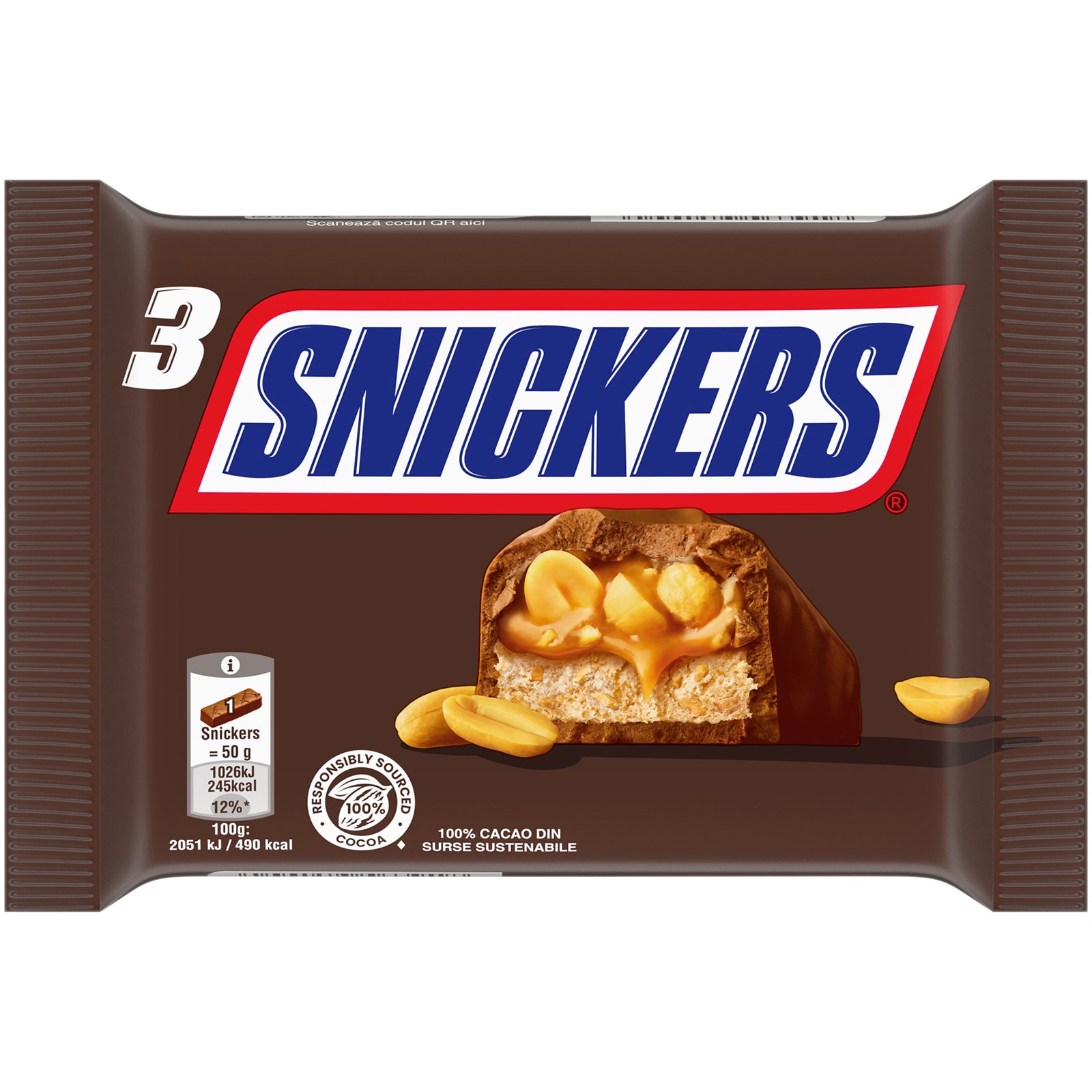 Snickers | Baton ciocolata cu lapte cu arahide proaspat prajite