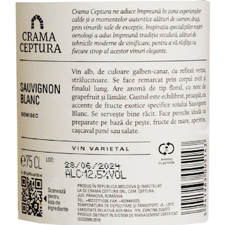 Cervus Cepturum | Vin alb demisec Sauvignon Blanc 0.75L
