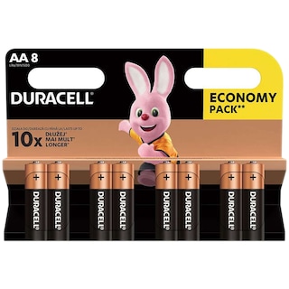 Duracell | Baterii alcaline AA, 8 bucati