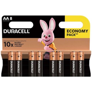 Duracell | Baterii alcaline AA, 8 bucati