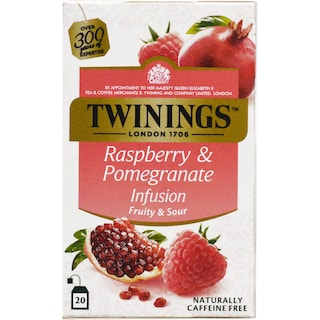 Twinings | Ceai infuzie cu aroma zmeura si rodie 20x2g