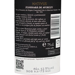 Nativus | Vin alb sec Zgihara de Averesti 0.75L