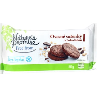 Nature's Promise Free From | Biscuiti cu ovaz si ciocolata 50g