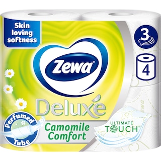 Zewa | Deluxe | Hartie igienica Deluxe Camomile Comfort, 3 straturi, 4 role