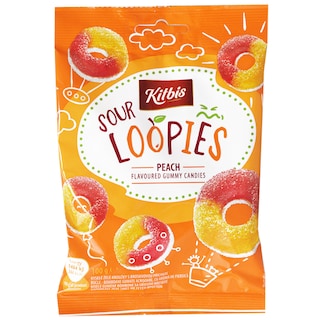 Kitbis | Bomboane gumate acrisoare cu aroma de piersica 100g