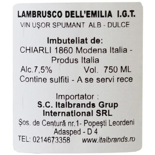 Rose Di Bacco | Lambrusco Bianco dell' Emilia 0.75L