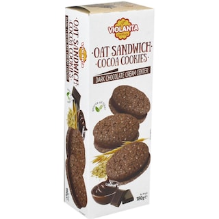 Violanta | Biscuiti de ovaz cu crema de ciocolata neagra 180g