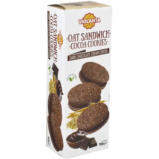 Violanta | Biscuiti de ovaz cu crema de ciocolata neagra 180g