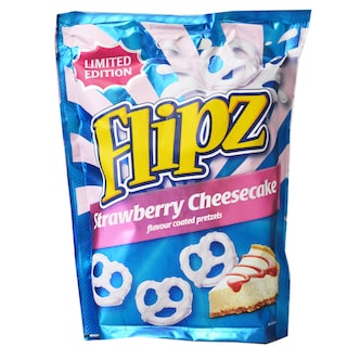 Flipz | Covrigei glazurati cu aroma de cheesecake si capsuni 90g