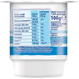 Danone | Iaurt natural 1.8% grasime 100g