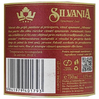 Silvania | Vin spumant dulce 0.75L