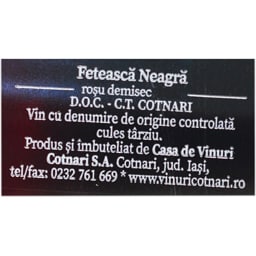 Cotnari | Euforia | Vin rosu demisec Feteasca Neagra 0.75L