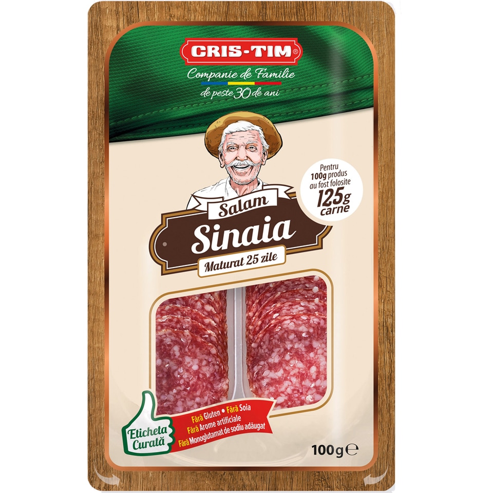 Romania product data sample: Salam Sinaia feliat 100g