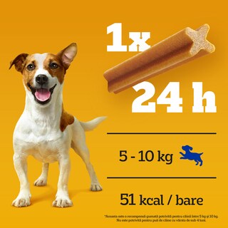 Pedigree | DentaStix | Hrana complementara pentru caini, 5-10 kg, 7 batoane, 110g