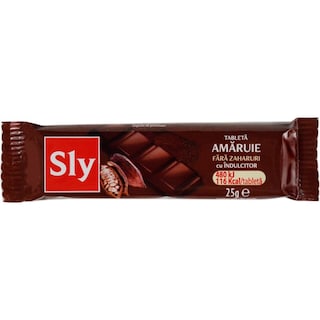 Sly | Tableta ciocolata cu crema amaruie fara zahar 25g