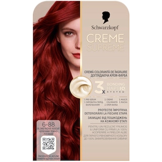 Creme Supreme | Vopsea permanenta pentru par 6-88 Blond inchis roscat