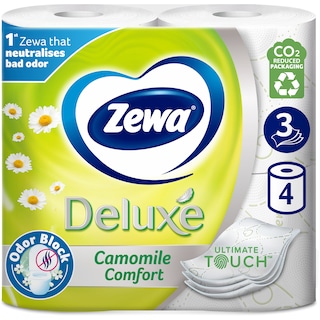 Zewa | Deluxe | Hartie igienica Deluxe Camomile Comfort, 3 straturi, 4 role