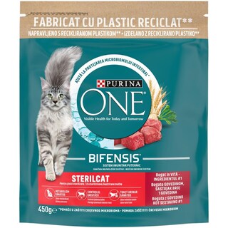 Purina One | Hrana uscata pentru pisici sterilizate, bogata in vita 450g
