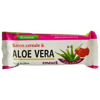 Rommac | Baton cu aloe vera si zmeura 40g
