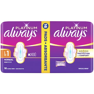 Always | Platinum | Absorbante marimea 1 Ultra Normal Plus, 16 bucati