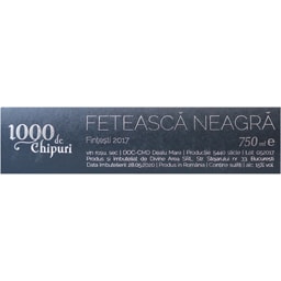 1000 Chipuri | Ie de Fintesti | Vin rosu sec Feteasca Neagra 0.75L