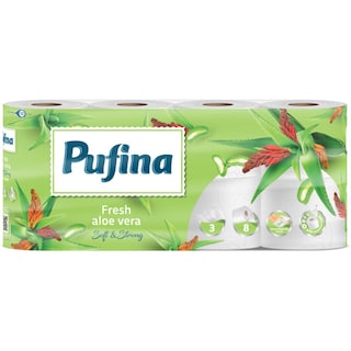 Pufina | Hartie igienica Lux Prospetime de Aloe Vera, 3 straturi, 8 role