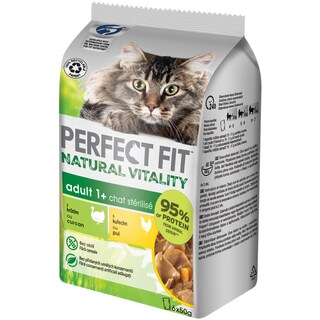 Perfect Fit | Natural Vitality | Hrana umeda pentru pisici cu pui si curcan 6x50g