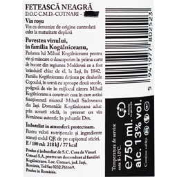 Domeniile Kogalniceanu | Vin rosu Feteasca Neagra 0.75L