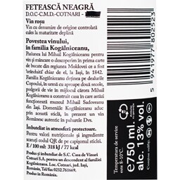 Domeniile Kogalniceanu | Vin rosu Feteasca Neagra 0.75L