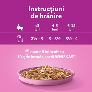 Whiskas | Hrana umeda pentru pui de pisica selectie mini fileuri in aspic 4x85g