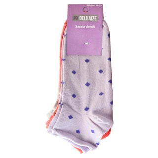 Delhaize | Sosete dama, 3 bucati, diverse culori