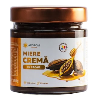 Apisrom | Miere crema cu cacao 280g