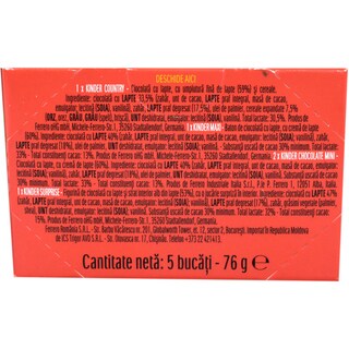 Kinder | Ciocolata cu lapte Mini Mix 76g