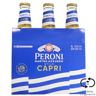 Peroni Nastro Azzurro | Stile Capri | Bere blonda  3x0.33L