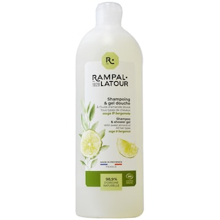 Rampal Latour | Gel de dus si sampon bio cu salvie si bergamota 1L