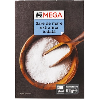 MEGA | Sare de mare extrafina iodata 300x2g
