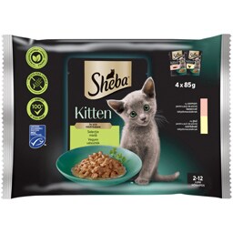 Sheba | Hrana umeda pentru pisici junioare, selectie mixta in sos 4x85g