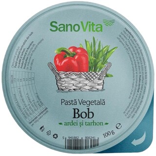 Sano Vita | Pasta vegetala tartinabila din bob cu ardei si tarhon 100g