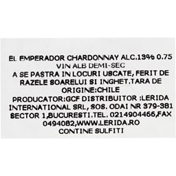 El Emperador | Vin alb Chardonnay 0.75l