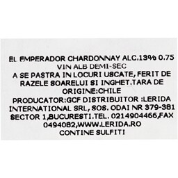 El Emperador | Vin alb Chardonnay 0.75l