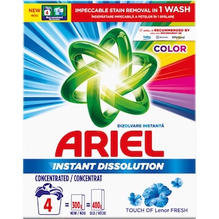 Ariel | Detergent pudra Color Touch of Lenor Fresh, 4 spalari 300g
