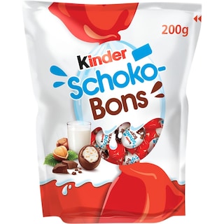 Kinder | Schoko-bons | Bomboane de ciocolata cu lapte, cu umplutura de lapte si alune 200g