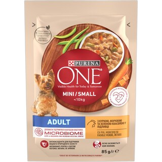 Purina One | Mini | Hrana umeda pentru caine adult cu pui si morcov, in sos 85g