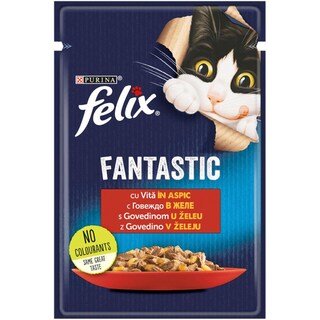 Felix | Fantastic | Hrana umeda pentru pisici, cu vita in aspic 85g